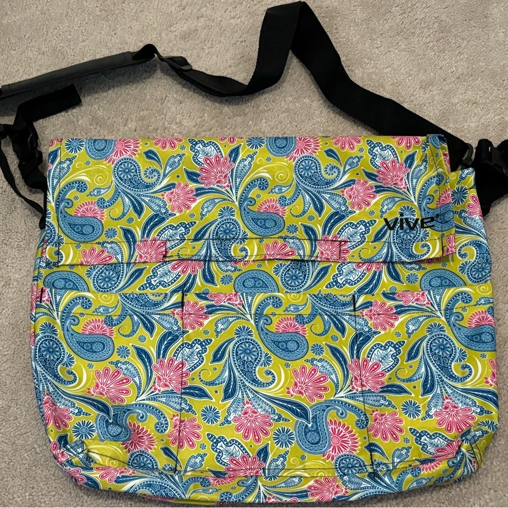 Vive Wheelchair Bag Accessory Waterproof Paisley Messenger Bag
